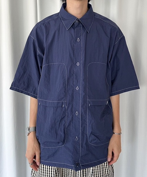 MUHET(ミュエータ)の「ナイロンステッチシャツ(シャツ/ブラウス・レディース・チャコールグレー/ブラウン/ネイビー・MEDIUM/X-LARGE)」の9枚目の写真