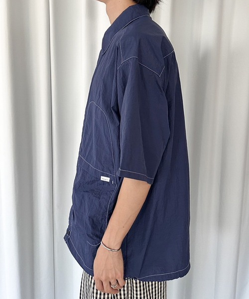 MUHET(ミュエータ)の「ナイロンステッチシャツ(シャツ/ブラウス・レディース・チャコールグレー/ブラウン/ネイビー・MEDIUM/X-LARGE)」の10枚目の写真