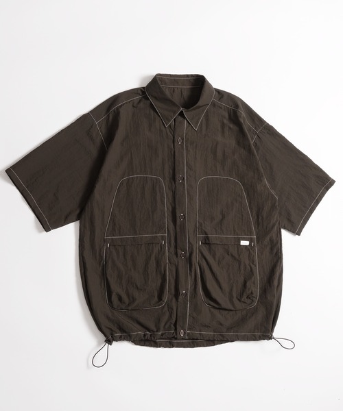 MUHET(ミュエータ)の「ナイロンステッチシャツ(シャツ/ブラウス・レディース・チャコールグレー/ブラウン/ネイビー・MEDIUM/X-LARGE)」の4枚目の写真