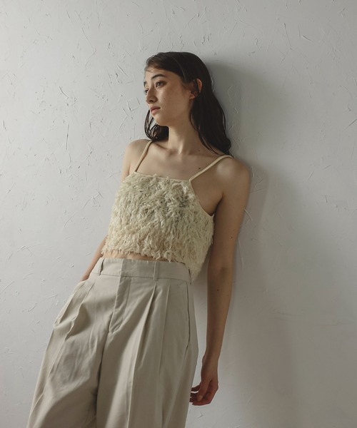 MINERTE(ミネルテ)の「【MINERTE】fringe bustier / フリンジビスチェ(キャミソール・レディース・キナリ/ブラック・FREE)」の2枚目の写真