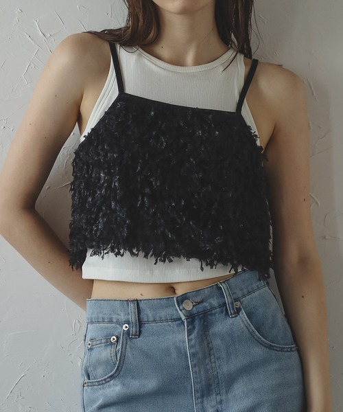 MINERTE(ミネルテ)の「【MINERTE】fringe bustier / フリンジビスチェ(キャミソール・レディース・キナリ/ブラック・FREE)」の9枚目の写真