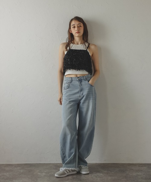 MINERTE(ミネルテ)の「【MINERTE】fringe bustier / フリンジビスチェ(キャミソール・レディース・キナリ/ブラック・FREE)」の10枚目の写真