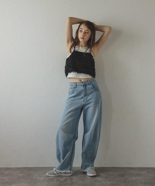 MINERTE(ミネルテ)の「【MINERTE】fringe bustier / フリンジビスチェ(キャミソール・レディース・キナリ/ブラック・FREE)」の11枚目の写真
