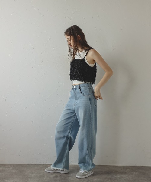 MINERTE(ミネルテ)の「【MINERTE】fringe bustier / フリンジビスチェ(キャミソール・レディース・キナリ/ブラック・FREE)」の12枚目の写真