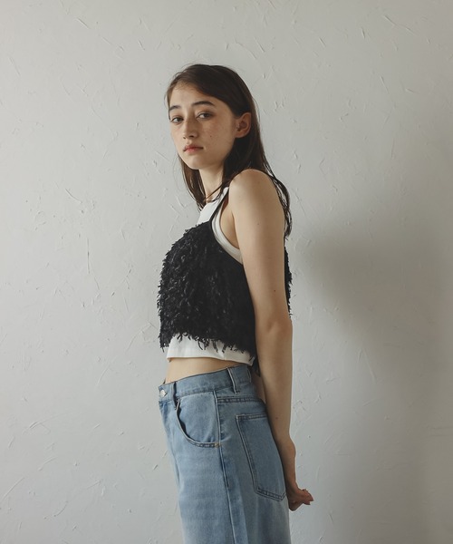 MINERTE(ミネルテ)の「【MINERTE】fringe bustier / フリンジビスチェ(キャミソール・レディース・キナリ/ブラック・FREE)」の14枚目の写真