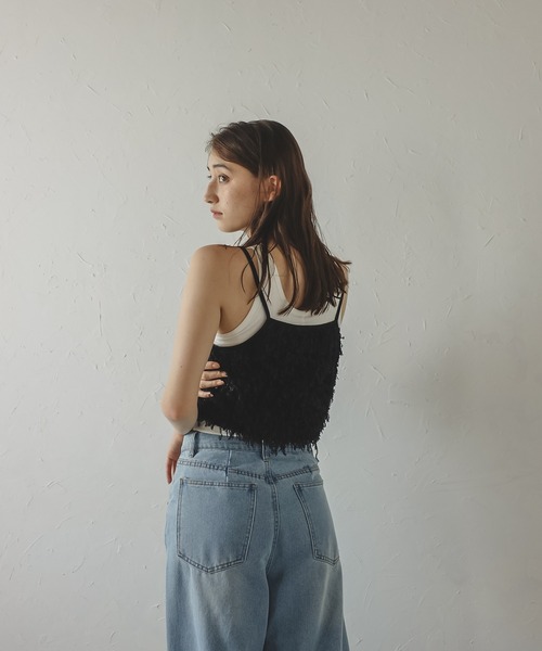 MINERTE(ミネルテ)の「【MINERTE】fringe bustier / フリンジビスチェ(キャミソール・レディース・キナリ/ブラック・FREE)」の15枚目の写真