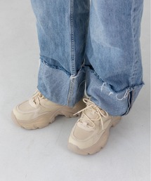 EVOL（イーボル）の「【EVOL】軽量厚底レースアップスニーカー IX5481（スニーカー）」