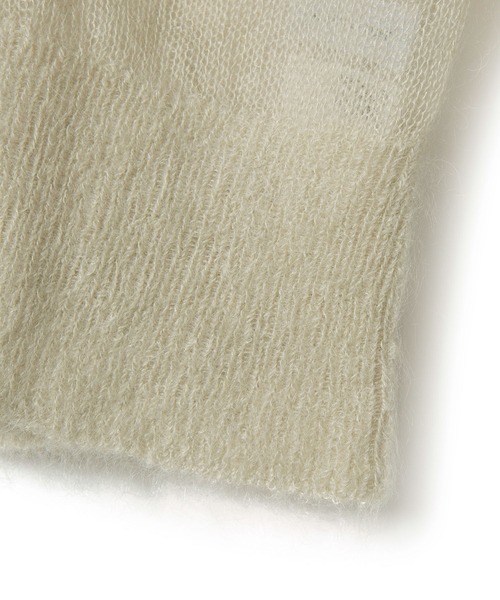 ADAM ET ROPE'(アダムエロペ)の「モヘアクロップドカーディガン(カーディガン/ボレロ・レディース・オフホワイト/ブラック/ベージュ系その他2・FREE)」の8枚目の写真