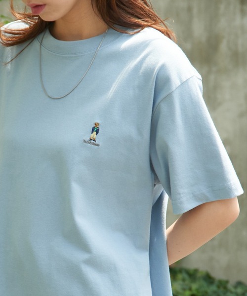 THE FINAL VIEW(ザファイナルビュー)の「【THE FINAL VIEW】TEDDY BEAR ワンポイント刺繍 Tシャツ テディベア ユニセックス(Tシャツ/カットソー・メンズ・ダークグリーン/グレイッシュブルー/ベビーピンク/ブラック/オリーブ/バーガンディー/レッド/ホワイト/ベージュ/ロイヤルブルー/スミクロ/ネイビー/アッシュ/グレー・L/M/XL/S)」の11枚目の写真