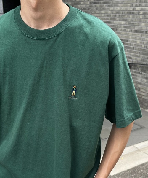 THE FINAL VIEW(ザファイナルビュー)の「【THE FINAL VIEW】TEDDY BEAR ワンポイント刺繍 Tシャツ テディベア ユニセックス(Tシャツ/カットソー・メンズ・ダークグリーン/グレイッシュブルー/ベビーピンク/ブラック/オリーブ/バーガンディー/レッド/ホワイト/ベージュ/ロイヤルブルー/スミクロ/ネイビー/アッシュ/グレー・L/M/XL/S)」の1枚目の写真