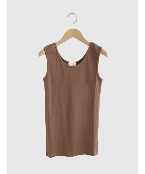 FIKA.（フィーカ）の「Rib tank top（キャミソール・レディース・ブラウン/ライム/ブラック/オフホワイト・MEDIUM）」の3枚目の写真