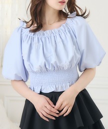commdesgarcons girl リボン 半袖 ブラウス　水色 commdesgarcons girl リボン 半袖 ブラウス 水色 トップス