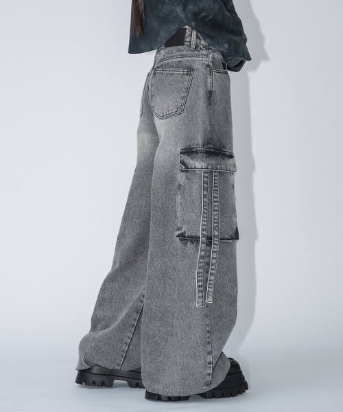 【関税込み】Hugo ブルー ルーズフィット デニム カーゴパンツ DIESEL デニムカーゴルーズフィット