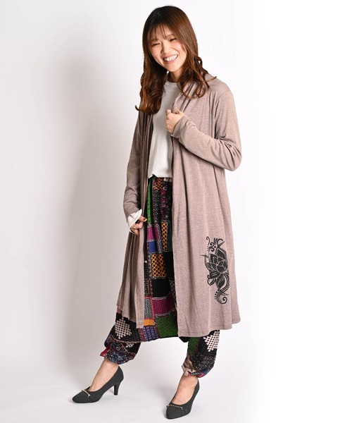 セール】ロータスプリント エスニック ロングカーディガン
