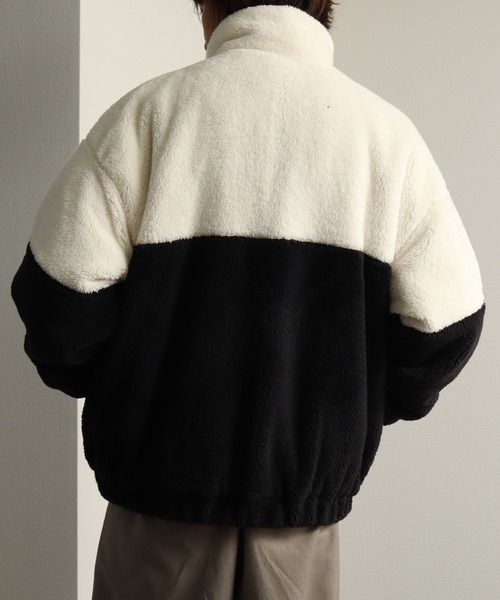 Art re A select(アトリエセレクト)の「ダブルフェイスシャギー ジップアップブルゾン(ブルゾン・メンズ・ブラック系その他/ホワイト系その他/ブラック×ブラック・FREE)」の6枚目の写真