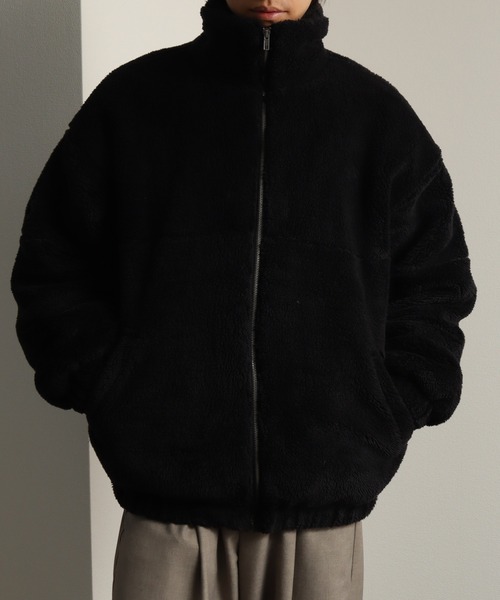 Art re A select(アトリエセレクト)の「ダブルフェイスシャギー ジップアップブルゾン(ブルゾン・メンズ・ブラック系その他/ホワイト系その他/ブラック×ブラック・FREE)」の10枚目の写真