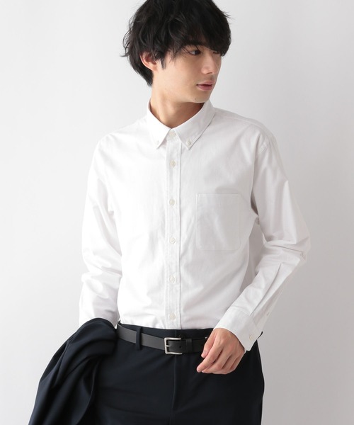 GLOBAL WORK（グローバルワーク）の「イージーケアオックス/ボタンダウンシャツ/116332（シャツ/ブラウス・メンズ・オフホワイト/ネイビー系5/ライトグレー/サックスブルー系/チャコール/ネイビー・SMALL/MEDIUM/LARGE/X-LARGE）」の2枚目の写真
