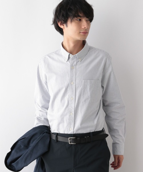 GLOBAL WORK（グローバルワーク）の「イージーケアオックス/ボタンダウンシャツ/116332（シャツ/ブラウス・メンズ・オフホワイト/ネイビー系5/ライトグレー/サックスブルー系/チャコール/ネイビー・SMALL/MEDIUM/LARGE/X-LARGE）」の21枚目の写真