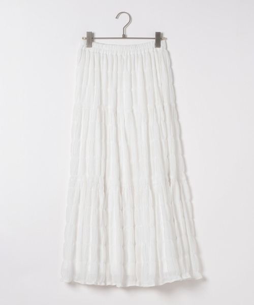Heather（ヘザー）の「プリーツティアードロングスカート　148899（スカート・レディース・オフホワイト/ブラック・FREE）」の3枚目の写真