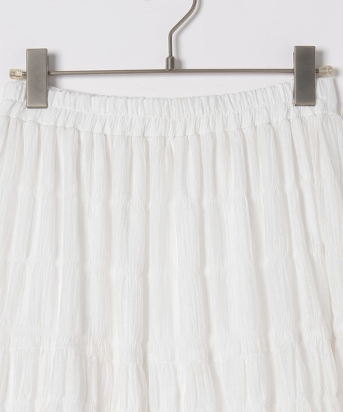 Heather（ヘザー）の「プリーツティアードロングスカート　148899（スカート・レディース・オフホワイト/ブラック・FREE）」の7枚目の写真