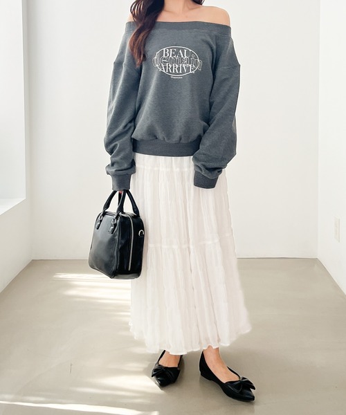 Heather（ヘザー）の「プリーツティアードロングスカート　148899（スカート・レディース・オフホワイト/ブラック・FREE）」の16枚目の写真