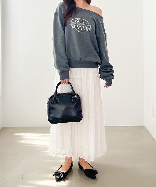 Heather（ヘザー）の「プリーツティアードロングスカート　148899（スカート・レディース・オフホワイト/ブラック・FREE）」の15枚目の写真