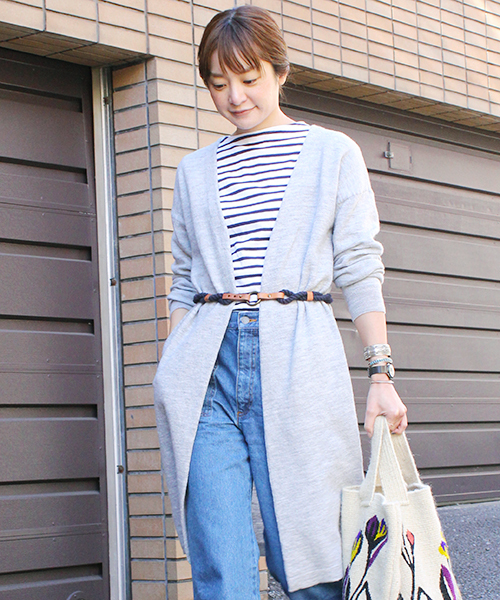 Sheta（シータ）の「オーバーウォッシュカーディガン（カーディガン/ボレロ・レディース・グレー/ベージュ・FREE）」の2枚目の写真