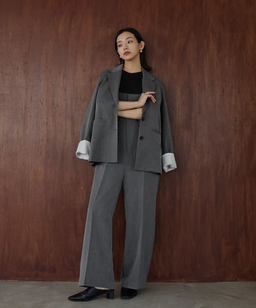 hellam（へラム）の「バックデザインベアサロペット（サロペット/オーバーオール・レディース・アイボリー/ブラック/グレイッシュベージュ/チャコール・FREE）」の18枚目の写真