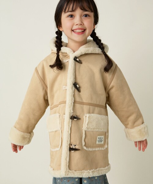 BEAMS mini（ビームスミニ）の「フェイクムートン コート（90～150cm）（ムートンコート・キッズ・ブラウン系その他・90/100/110/120/130/140/150）」の2枚目の写真
