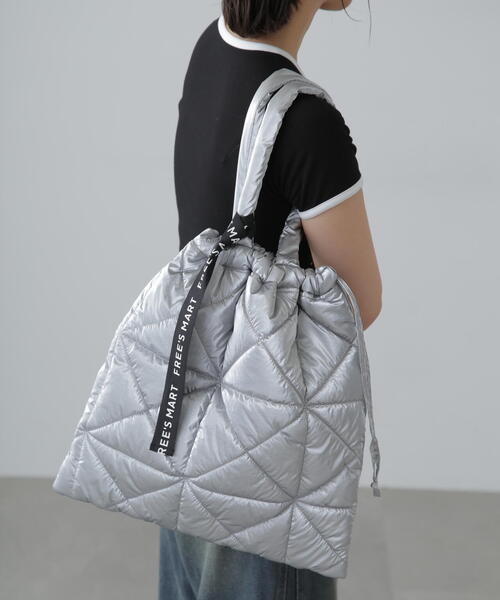 FREE'S MART（フリーズマート）の「◆ナイロントート（トートバッグ・レディース・シルバー/ブラック・ﾌﾘ-）」の5枚目の写真