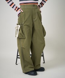 FREAK'S STORE | リボンシャーリング ワイドパンツ/カーゴパンツ(カーゴパンツ)