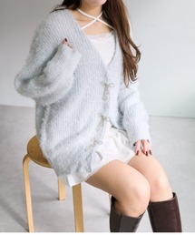 OLIVE des OLIVE | リボンビジューロングカーディガン(カーディガン/ボレロ)