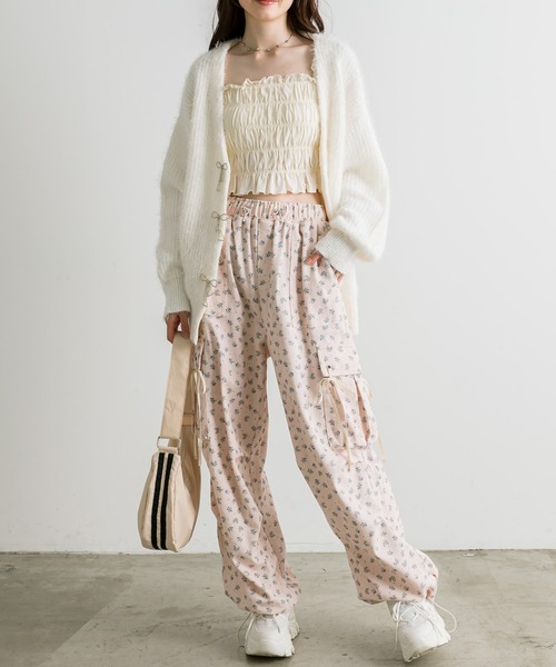 OLIVE des OLIVE(オリーブデオリーブ)の「リボンビジューロングカーディガン(カーディガン/ボレロ・レディース・ブラウン/ラベンダー/サックスブルー/アイボリー/ピンク/ベージュ・FREE)」の10枚目の写真