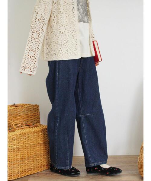 Samansa Mos2（サマンサ モスモス）の「【S/M/L/XLサイズ】カーブシルエットデニムパンツ（その他パンツ・レディース・ブルー/ネイビー/ベージュ・S/M/L/XL）」の2枚目の写真