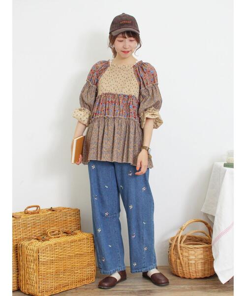 Samansa Mos2（サマンサ モスモス）の「【S/M/L/XLサイズ】カーブシルエットデニムパンツ（その他パンツ・レディース・ブルー/ネイビー/ベージュ・S/M/L/XL）」の11枚目の写真