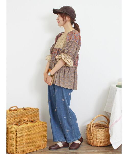 Samansa Mos2（サマンサ モスモス）の「【S/M/L/XLサイズ】カーブシルエットデニムパンツ（その他パンツ・レディース・ブルー/ネイビー/ベージュ・S/M/L/XL）」の12枚目の写真