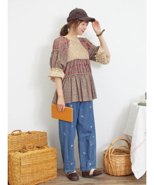 Samansa Mos2（サマンサ モスモス）の「【S/M/L/XLサイズ】カーブシルエットデニムパンツ（その他パンツ・レディース・ブルー/ネイビー/ベージュ・S/M/L/XL）」の13枚目の写真