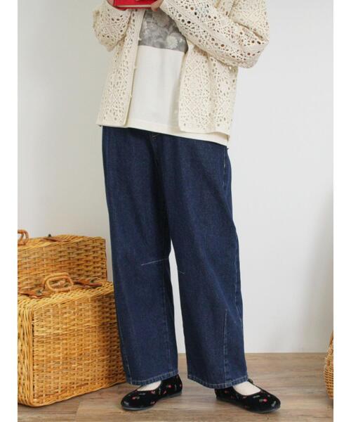 Samansa Mos2（サマンサ モスモス）の「【S/M/L/XLサイズ】カーブシルエットデニムパンツ（その他パンツ・レディース・ブルー/ネイビー/ベージュ・S/M/L/XL）」の14枚目の写真