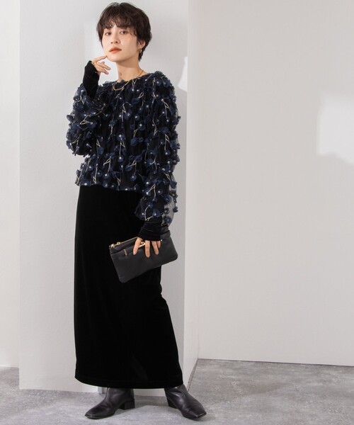 NOLLEY’S(ノーリーズ)の「《セットアップ対応》ウォッシャブルチュール刺繍2WAYブラウス(シャツ/ブラウス・レディース・ホワイト系その他4/ブルー系その他7・38)」の5枚目の写真