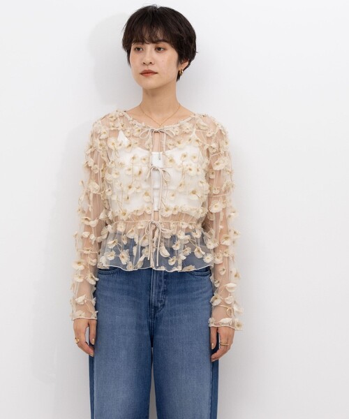 NOLLEY’S(ノーリーズ)の「《セットアップ対応》ウォッシャブルチュール刺繍2WAYブラウス(シャツ/ブラウス・レディース・ホワイト系その他4/ブルー系その他7・38)」の20枚目の写真