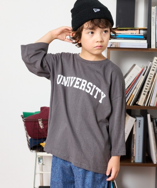 Auntie Rosa Holiday（アンティローザホリデー）の「カレッジプリントルーズTEE（Tシャツ/カットソー・キッズ・チャコールグレー/オレンジ/ホワイト・130/140/150/160）」の3枚目の写真