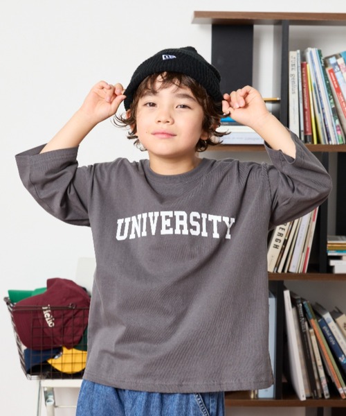 Auntie Rosa Holiday（アンティローザホリデー）の「カレッジプリントルーズTEE（Tシャツ/カットソー・キッズ・チャコールグレー/オレンジ/ホワイト・130/140/150/160）」の10枚目の写真