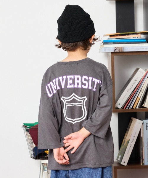 Auntie Rosa Holiday（アンティローザホリデー）の「カレッジプリントルーズTEE（Tシャツ/カットソー・キッズ・チャコールグレー/オレンジ/ホワイト・130/140/150/160）」の15枚目の写真