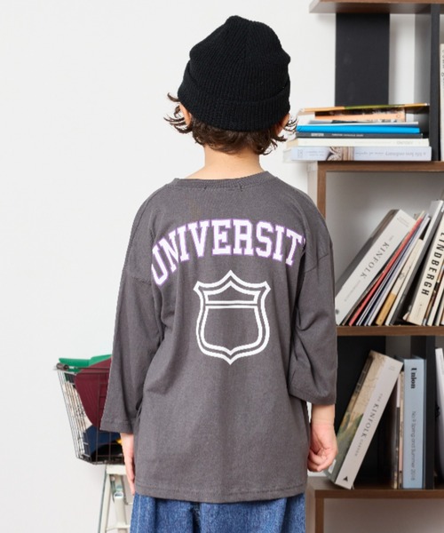 Auntie Rosa Holiday（アンティローザホリデー）の「カレッジプリントルーズTEE（Tシャツ/カットソー・キッズ・チャコールグレー/オレンジ/ホワイト・130/140/150/160）」の16枚目の写真