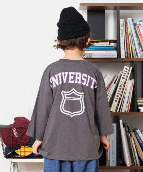 Auntie Rosa Holiday（アンティローザホリデー）の「カレッジプリントルーズTEE（Tシャツ/カットソー・キッズ・チャコールグレー/オレンジ/ホワイト・130/140/150/160）」の14枚目の写真