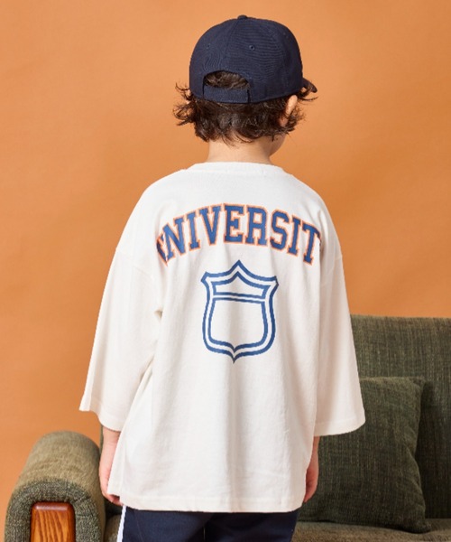 Auntie Rosa Holiday（アンティローザホリデー）の「カレッジプリントルーズTEE（Tシャツ/カットソー・キッズ・チャコールグレー/オレンジ/ホワイト・130/140/150/160）」の5枚目の写真