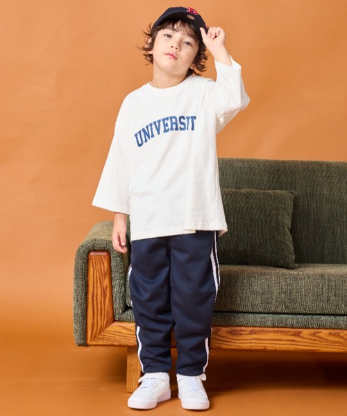 Auntie Rosa Holiday（アンティローザホリデー）の「カレッジプリントルーズTEE（Tシャツ/カットソー・キッズ・チャコールグレー/オレンジ/ホワイト・130/140/150/160）」の6枚目の写真