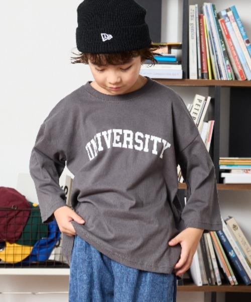 Auntie Rosa Holiday（アンティローザホリデー）の「カレッジプリントルーズTEE（Tシャツ/カットソー・キッズ・チャコールグレー/オレンジ/ホワイト・130/140/150/160）」の11枚目の写真