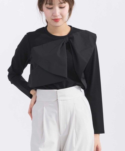 PICCIN(ピッチン)の「胸リボンTシャツ(Tシャツ/カットソー・レディース・オフホワイト/ブラック・M)」の18枚目の写真