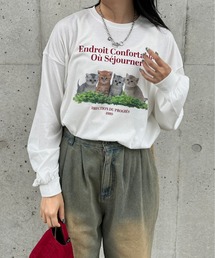 kutir | catプリントロンT(Tシャツ/カットソー)